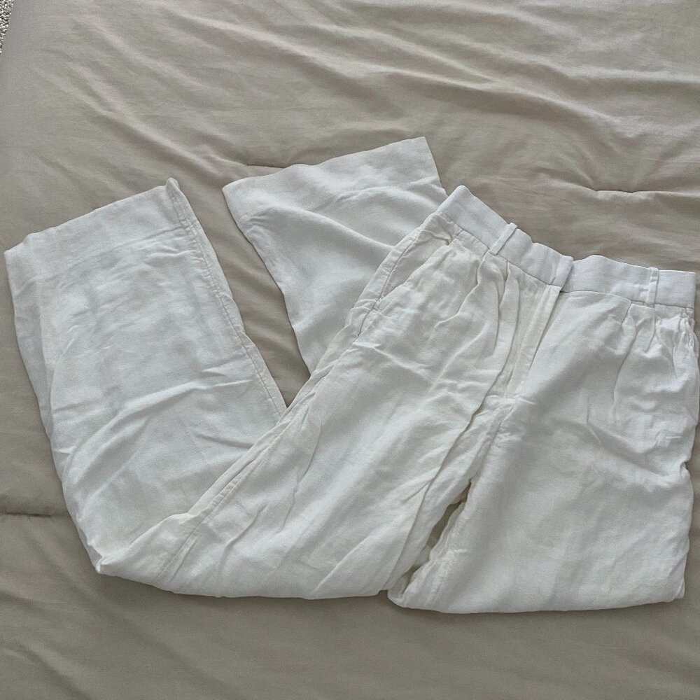 Abercombie & Fitch White Linen Pants (26/2R)